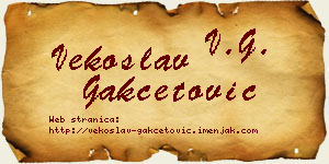 Vekoslav Gakčetović vizit kartica